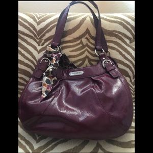 Coach Maggie Soho Hobo Plum Patent Leather Bag